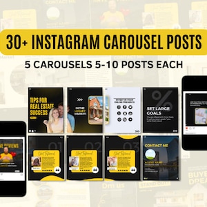 Real Estate Instagram Carousel Templates: Realtor Marketing (Canva)