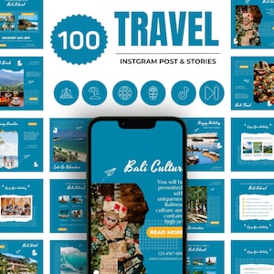 Travel Instagram Templates, Travel Agent Instagram Post, Travel Influencer Instagram, Travel Blogger Templates, Vacation Resort Template