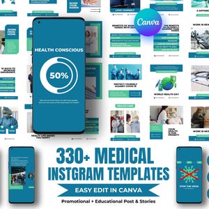 Medical Canva Templates, Healthcare Content, Hospital Medicine Marketing, Healthcare Templates, Health Clinic Brand, Doctor VOL-2