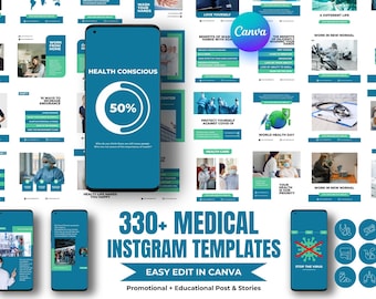 Medical Canva Social Media Templates: Healthcare Marketing Bundle