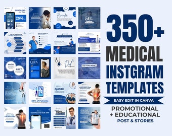 Medical Canva Templates, Healthcare Content, Hospital Medicine Marketing, Healthcare Templates, Health Clinic Brand, Doctor