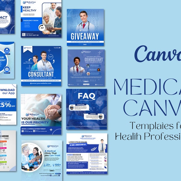 Medical Canva Templates for Health Professionals | Medical Branding | Health Templates | Medical Clinic