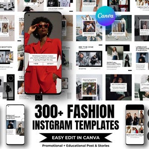 Fashion Instagram Template Bundle: Clothing Brand Posts & Stories