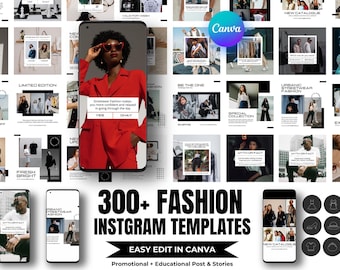 Fashion Instagram Template Bundle: Clothing Brand Posts & Stories
