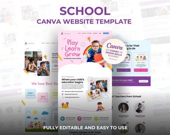 Canva-websitesjabloon voor onderwijs: Canva-ontwerp voor kinderdagverblijven, kleuterschool en docenten