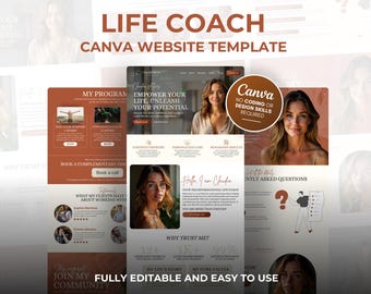 Websitesjabloon Life Coach: Canva One Page Design