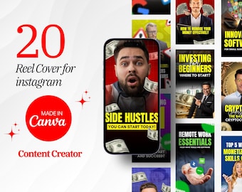 Instagram Reel Covers: 20 Canva-mallar för innehållsskapare (digital nedladdning)