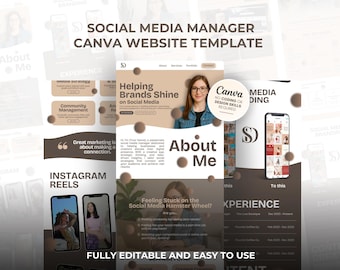 Canva-webbmall: Portfolio för sociala medier-hanterare (digital nedladdning)