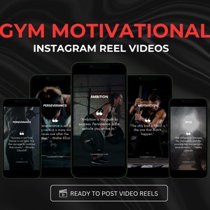 50 Canva bewerkbare fitness-motivatierollen: gym en personal trainer (digitale download)