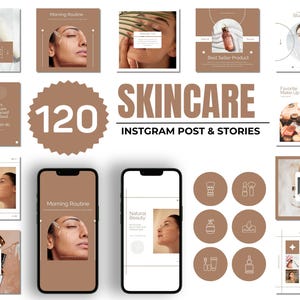 Skincare Instagram Templates: Esthetician Social Media (Canva Editable)