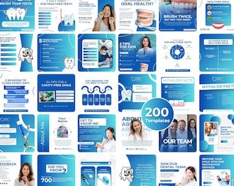 Zahnarzt Instagram Templates: Zahnmedizin Social Media (200)