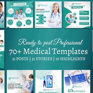 Healthcare Instagram Canva Templates Medical Social Media Posts Stories Highlights | Medical Branding | Health Templates | Medical Clinic