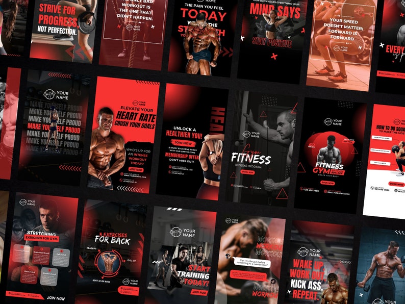 K&ouml;nnte beinhalten: Eine Collage aus motivierenden Fitness-Zitaten und Bildern, die Menschen beim Training zeigen. Die Zitate beinhalten "Strebe nach Fortschritt, nicht nach Perfektion", "Der Schmerz, den du heute f&uuml;hlst, wird dich st&auml;rker machen", "Der Geist sagt stopp, der K&ouml;rper sagt bleib positiv", "Deine Geschwindigkeit spielt keine Rolle, vorw&auml;rts ist vorw&auml;rts", "Erh&ouml;he deine Herzfrequenz, zerschmettere deine Ziele", "Entschlie&szlig;e dich zu einem ges&uuml;nderen Leben", "Fitness ist ein Lebensstil", "Fitnessstudio", "Dehn&uuml;bungen f&uuml;r das Fitnessstudio", "&Uuml;bungen f&uuml;r den R&uuml;cken", "Beginne noch heute mit dem Training", "Wach auf, trainiere, gib Gas, wiederhole".