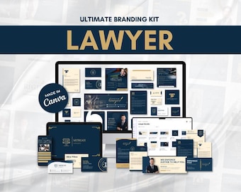 Law Firm Instagram Templates: Social Media Canva Branding Kit for Lawyers, Attorney