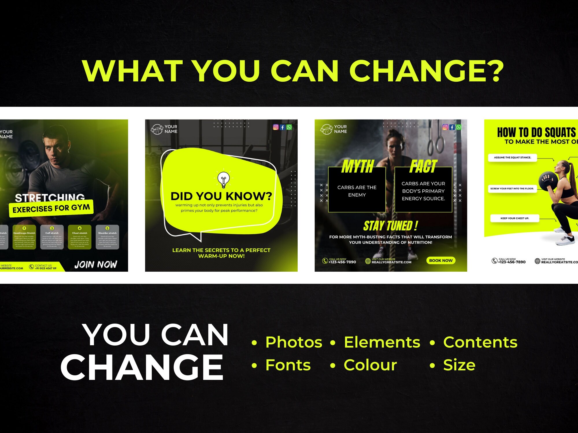 Fitness Instagram Posts Templates Gym Canva Templates for Social Media Canva Fitness Templates Fitness Instagram Posts Templates Gym Canva Templates for Social Media Canva Fitness Templates