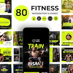 Fitness Instagram Post Templates: Gym & Personal Trainer Canva Designs