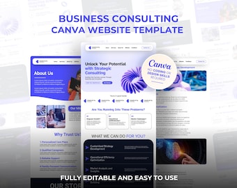 Business Consulting Website Template – Canva Landing Page for Consultants & Advisors