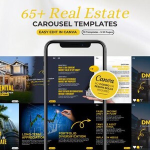 Realtor Instagram Carousel Templates: Luxury Real Estate Marketing (Canva Editable) image 1