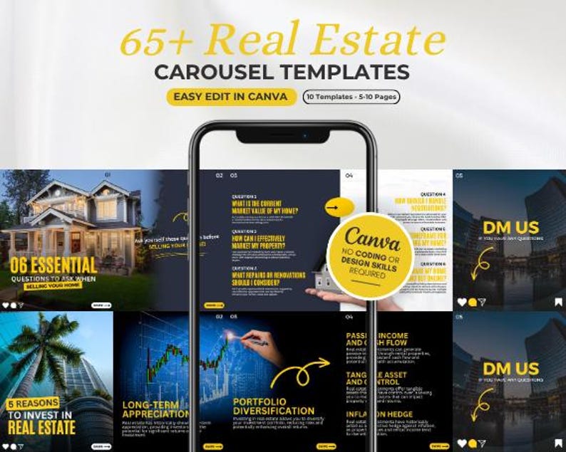 Realtor Instagram Carousel Templates: Luxury Real Estate Marketing (Canva Editable) image 1