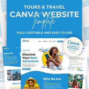 Travel Agent Website Canva Template for Travel Agency, Travel Agency Website Design, Travel Agency Marketing, Travel Agent Landing Page