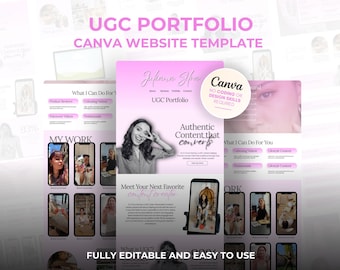 UGC Portfolio Website Template: Editable Canva Design