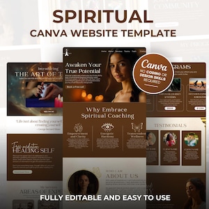 Modello di sito web per coach spirituale: Mystical Canva Design