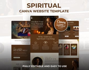 Modello di sito web per coach spirituale: Mystical Canva Design