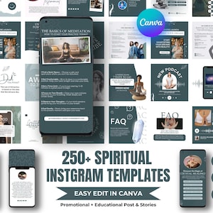 Spiritual Instagram Templates: Cosmic Social Media for Coaches (Canva)