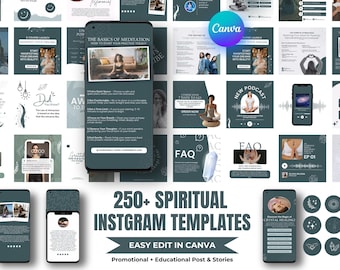 Spiritual Instagram Templates: Cosmic Social Media for Coaches (Canva)
