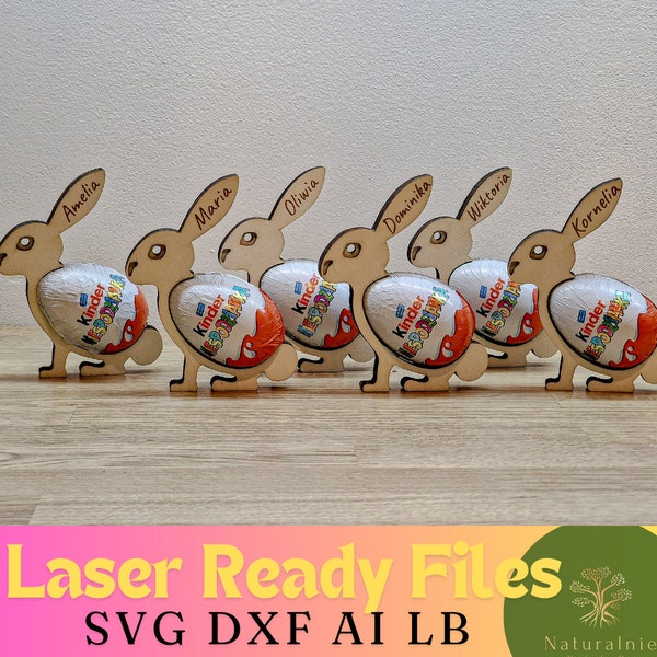 Easter bunny Happy Easter Eggs Kinder gift handmade SVG Laser Cut File Laser File SVG Files Laser File Digital File DXF Light Burn AiL
