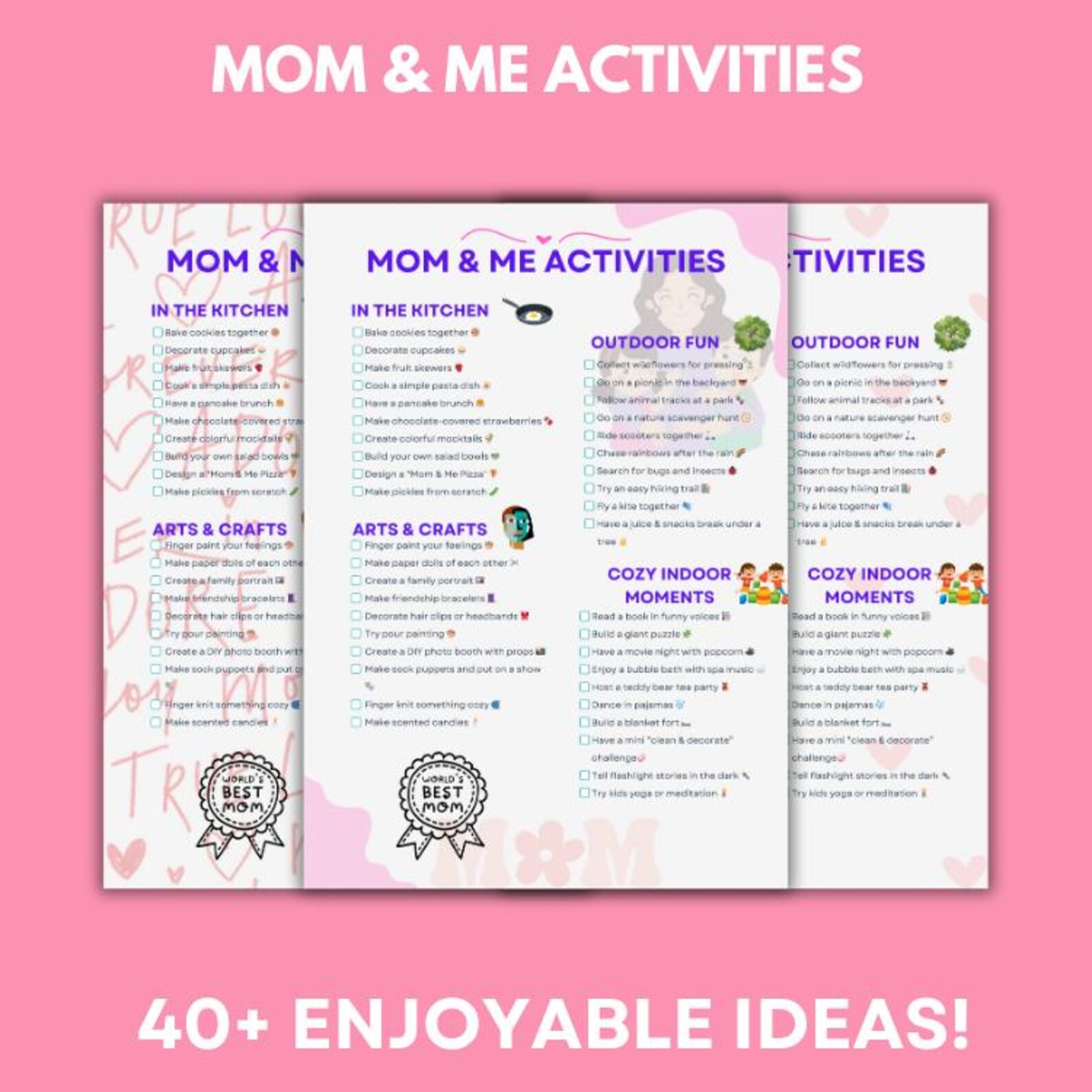 Mom and Me Activity Pages - Printable Bonding Worksheets for Kids ...