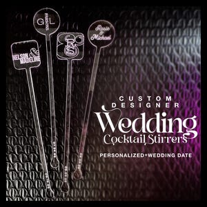 Custom Cocktail Stirrers for Wedding Event Personalized Stirrer Sticks Birthday Party Swizzle Stick Wedding Gift Cocktail Drink Tags