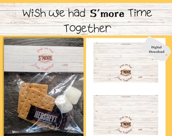 Wish we had S'More Time Together, End of School Year Gift Tag, Teacher Gift Idea, Printable End of School Year Gift, Student Gift idea
