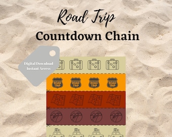 Vacation Countdown Chain, Road trip Countdown Chain, Road trip countdown printable, Summer Roadtrip printable, digital download, printable