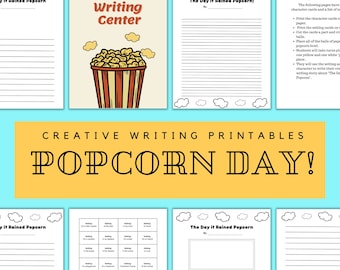 Popcorn Day Creative Writing Activity, second grade creative writing, third grade creative writing, popcorn theme day, elementary writing