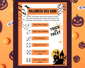 Halloween Dice Game, Halloween Candy Game, Easy Halloween Party Games, Class Party Game, Kids Game, Kid Party Games