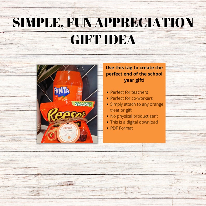 Printable Orange You Glad It's Summer, Printable Gift Tag, Teacher ...
