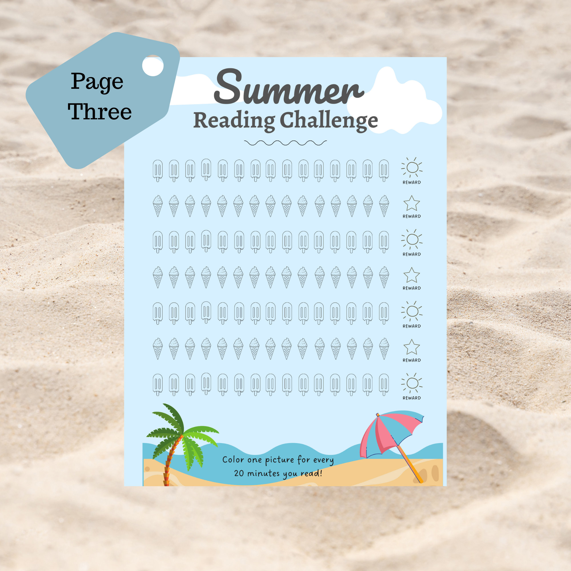 Summer Reading Challenge Printable, Summer Reading Challenge for Kids