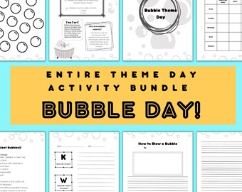 1st-3rd grade Bubble Theme Day Lesson Bundle, Bubble activities in science, math, art and language arts