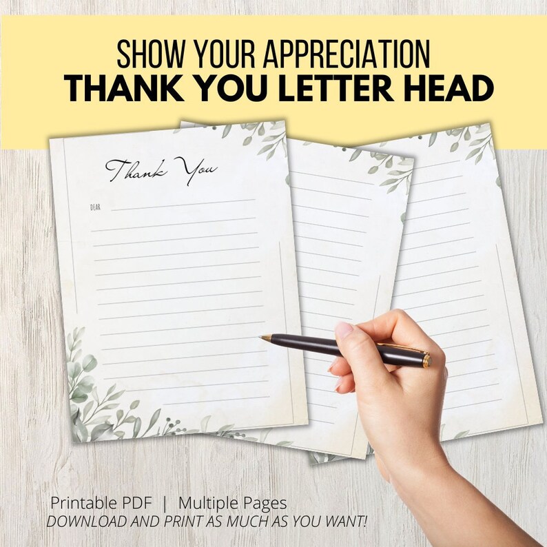 Thank You Letter, Teacher Appreciation , Thank You Stationary