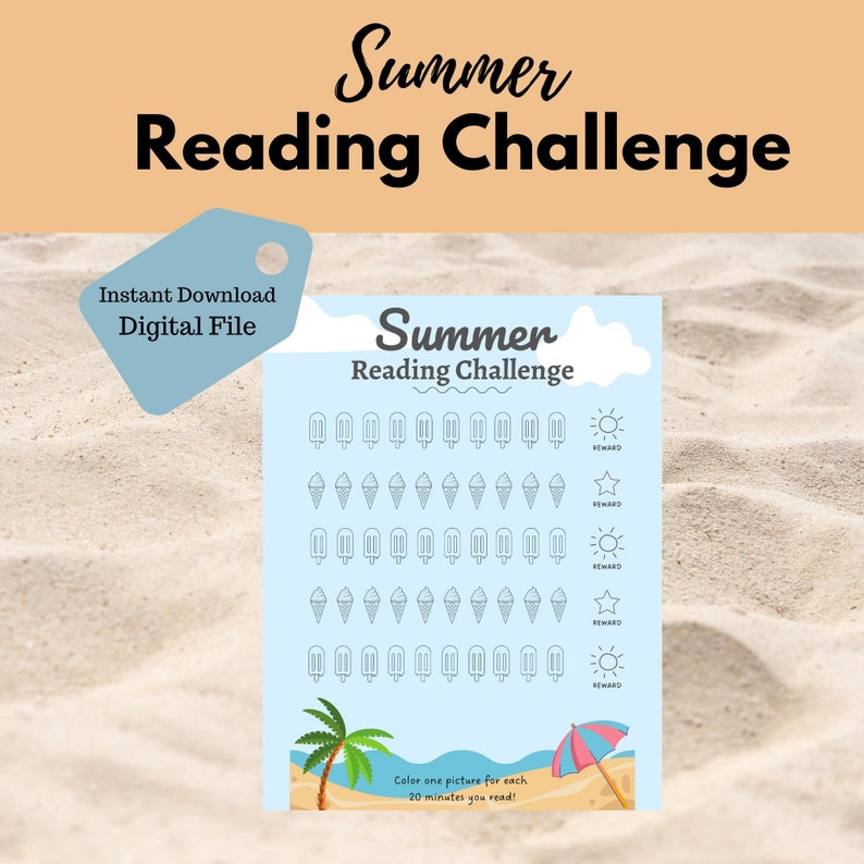 Summer Reading Challenge Printable, Summer Reading Challenge for Kids ...