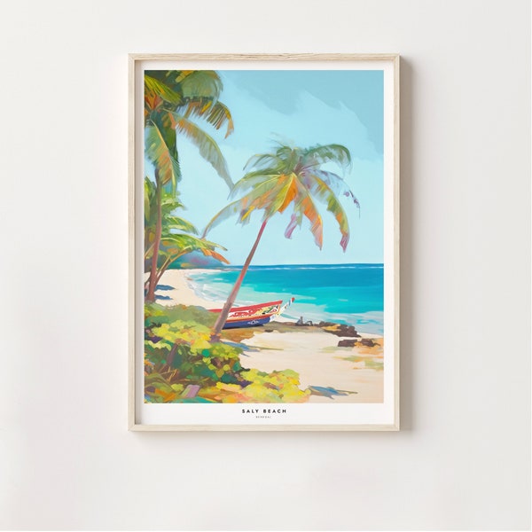 Impression d’Affiche de voyage à Dakar, Sénégal – Jolie toile de peinture coloré, Voyage en Afrique, Idée de cadeau