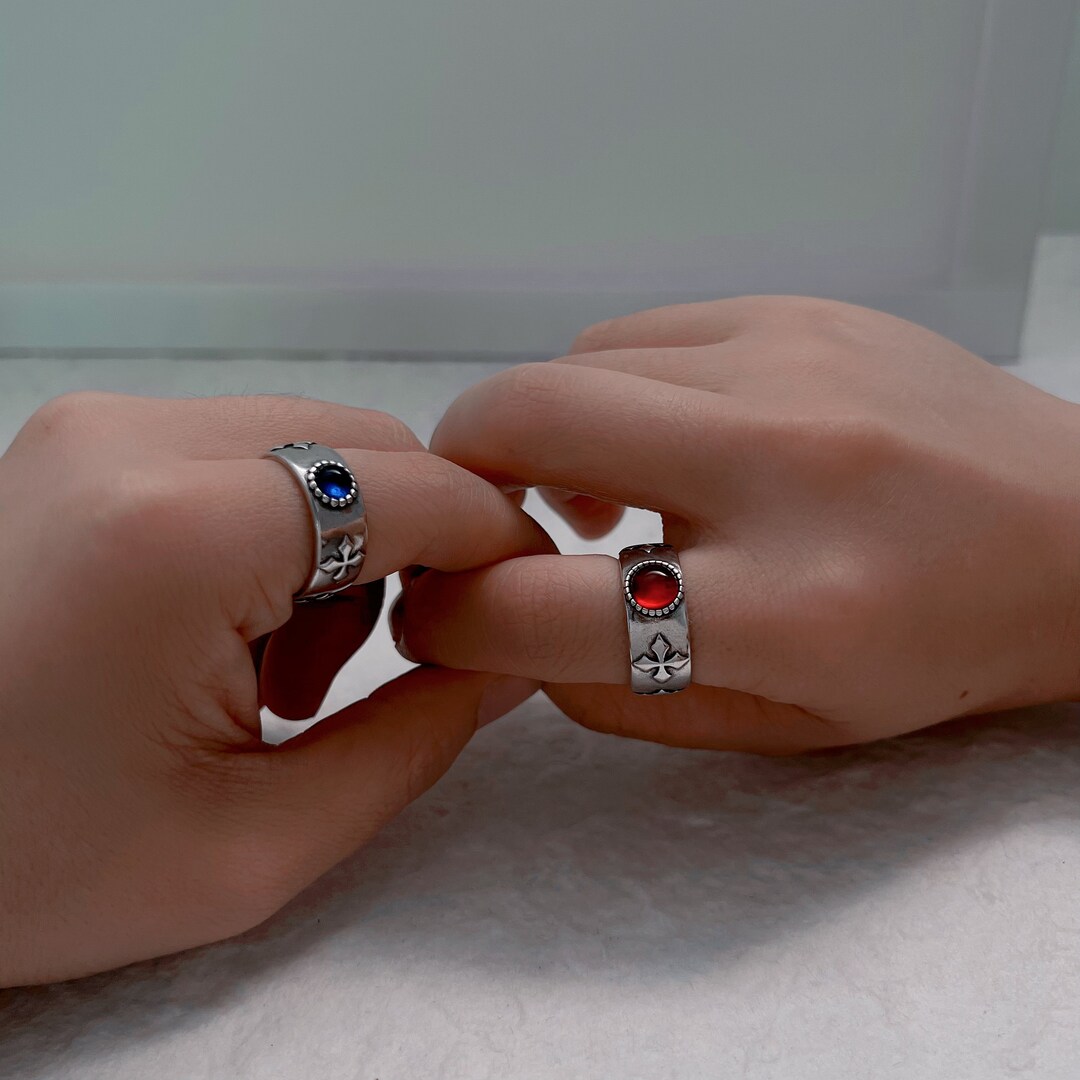 Howl Moving Castle Ring Red&blue Adjustable Rings Howl and Etsy