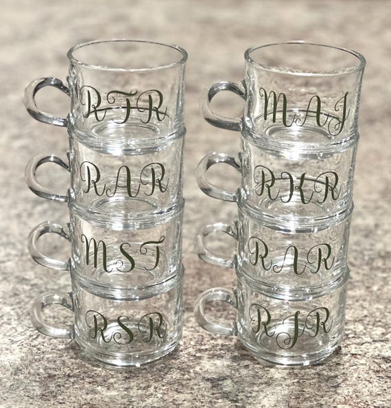 Personalized glass cup with saucer, personalized coffee mug, personalized gift, glass mug, custom coffee mug, personalized tea mug