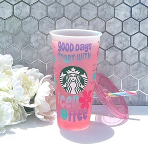 Custom Color Changing Starbucks Venti Cup: Reusable Iced Coffee Tumbler