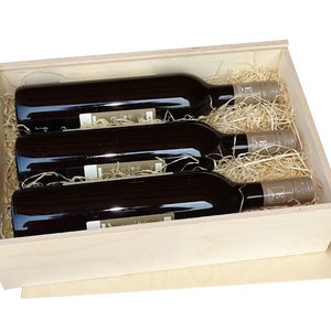 Schiebekiste - Weinbox - Holzkiste mit Schiebedeckel - Geschenkbox Holz - Aufbewahrungsbox für Weine - ideale Geschenkbox