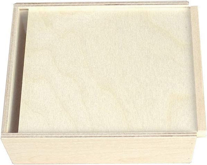 Scatola scorrevole scatola regalo in legno scatola portaoggetti per regali scatola regalo ideale scatola in legno con coperchio scatola in legno in compensato di betulla immagine 8