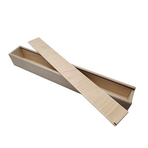 KF-Holz Aufbewahrungsbox für Taufkerzen - Geschenkbox Holz - ideale Geschenkbox - Holzkiste mit Deckel -  Größe  45 x 4,8 x 4,8cm