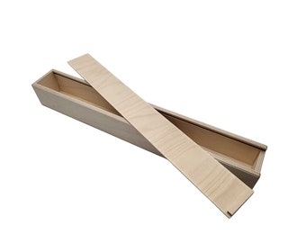 Boîte de rangement pour bougies de baptême - Coffret cadeau en bois - Coffret cadeau idéal - Boîte en bois avec couvercle - Dimensions 45 x 4,8 x 4,8 cm