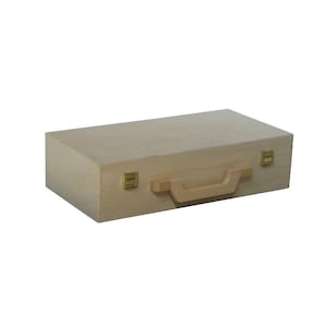 Caja de madera natural - maletín - caja de almacenamiento - caja de artesanía y caja de pintura - caja de regalo de madera - caja de madera portátil